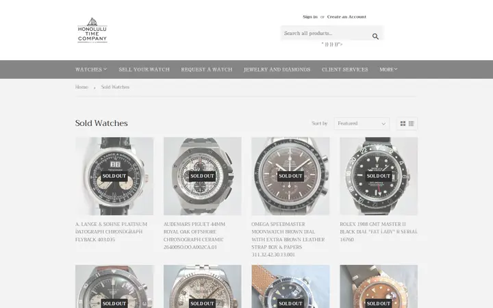 /collections/sold-watches — Honolulu Time Co.