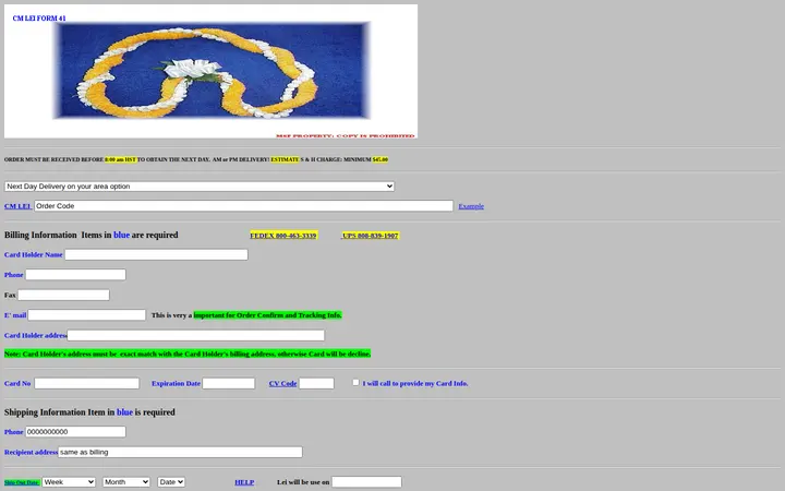 /cmleiform41.htm — Maunakea Street Florist
