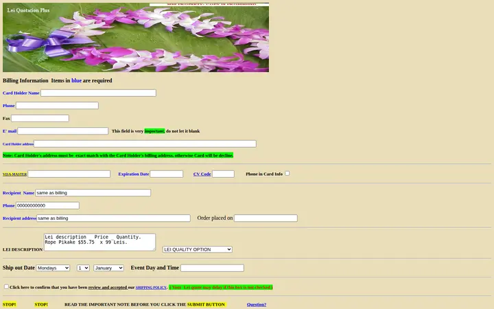 /netquotationplus.htm — Maunakea Street Florist