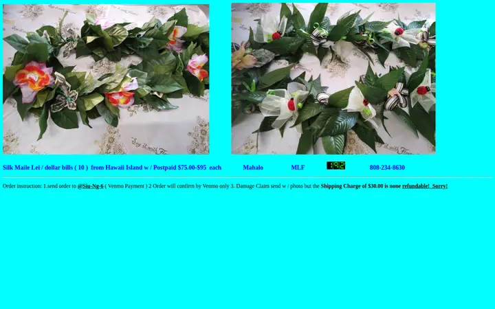 /moneyleinew.htm — Maunakea Street Florist