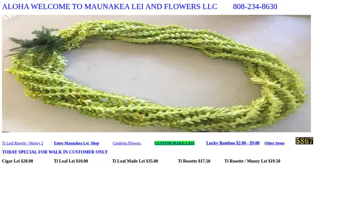 Website of Maunakea Street Florist