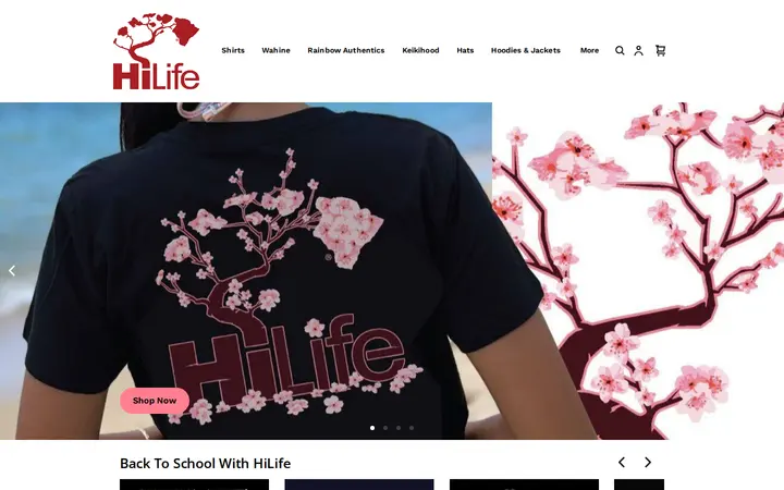 Website of HiLife Clothing