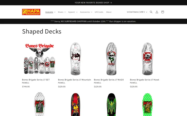 /collections/shaped-decks — Hapa BoardShop