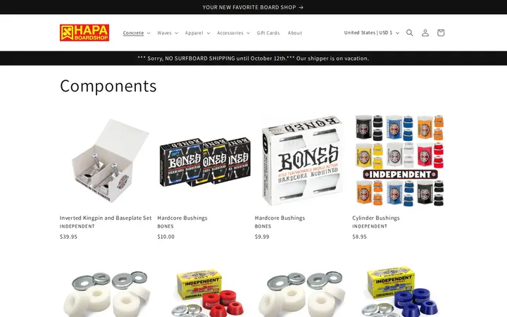 /collections/components — Hapa BoardShop