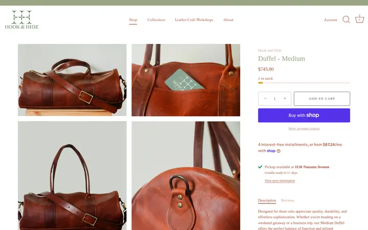 /collections/shop/products/duffle — Hook and Hide