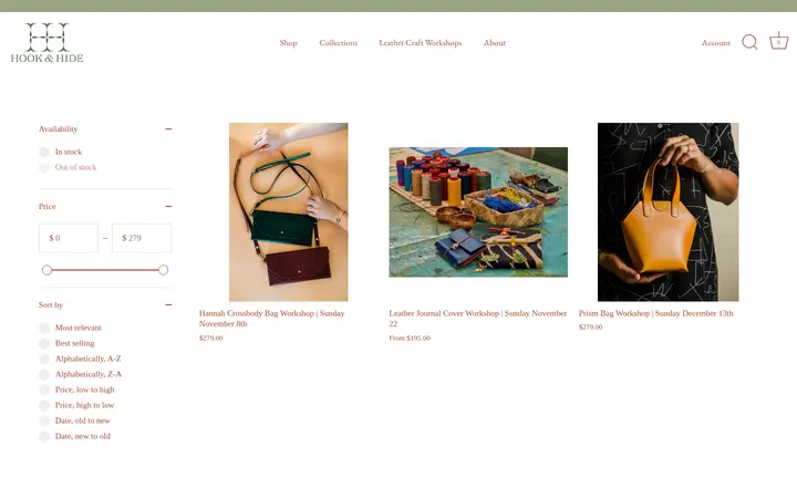 /collections/holiday-workshops — Hook and Hide