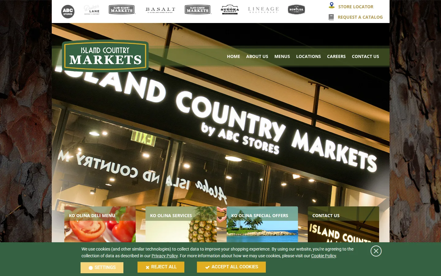 Captured website of Island Country Markets