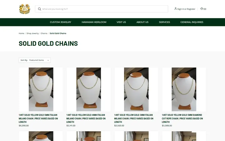 /shop-online/solid-gold-chains — JES Jewelry Co.