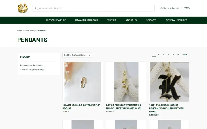 /shop-online/pendants — JES Jewelry Co.