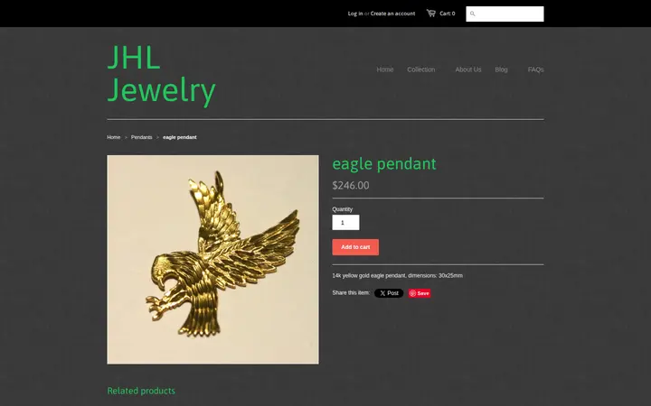 /collections/pendants/products/eagle-pendant — JHL Jewelry