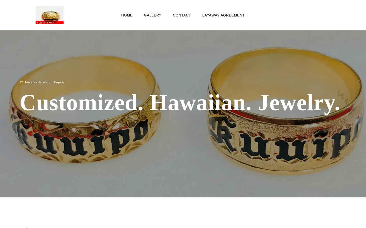 Captured website of JT Jewelry & Watch Repair and Service