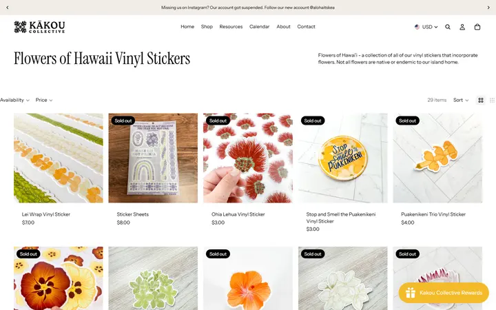 /collections/flowers-vinyl-stickers — Kakou Collective