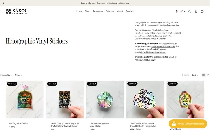 /collections/holographic-vinyl-stickers — Kakou Collective