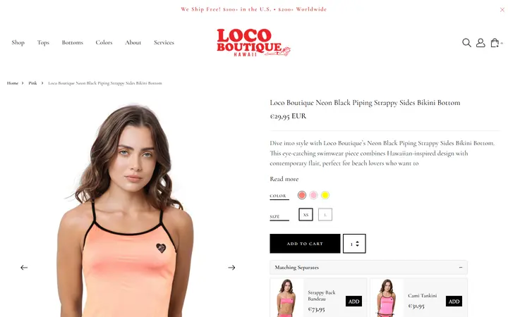 /collections/pink-collection/products/neon-black-piping-strappy-sides — Loco Boutique