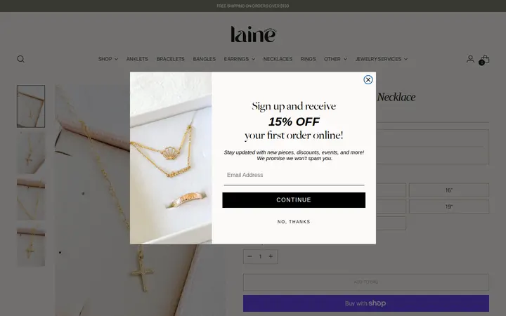 /collections/new-arrivals/products/floral-cross-oval-mini-wishful-necklace — Laine Honolulu