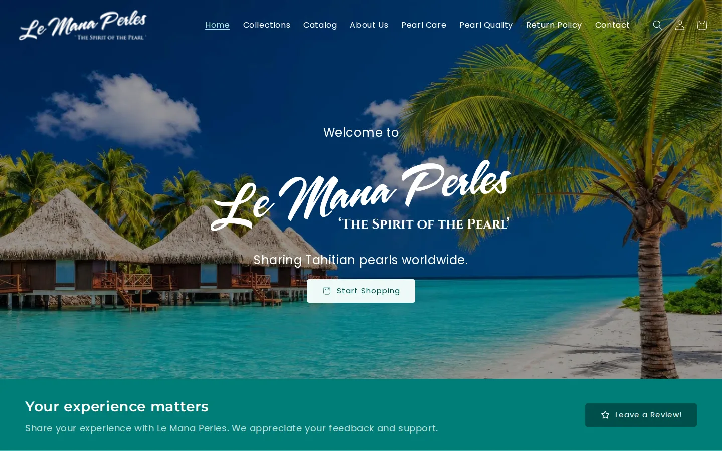 Captured website of Le Mana Perles
