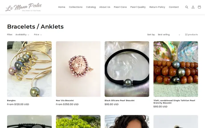 /collections/bracelets-anklets — Le Mana Perles