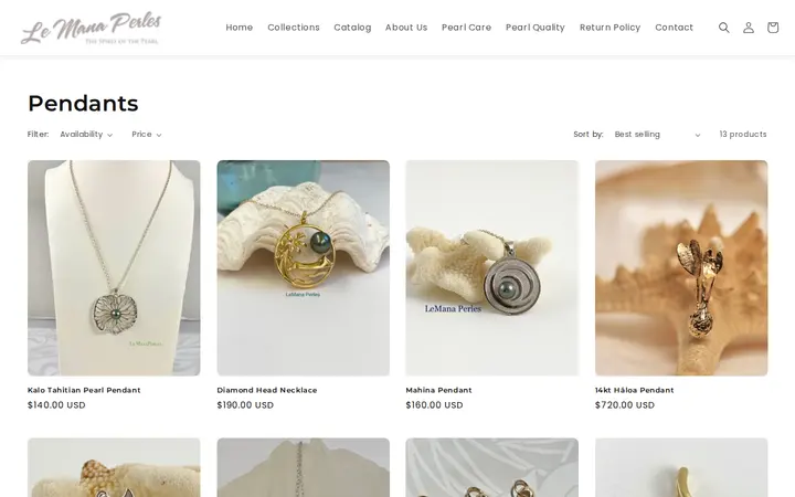 /collections/pendants — Le Mana Perles