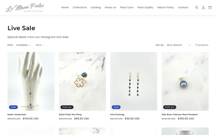 /collections/live-sale — Le Mana Perles