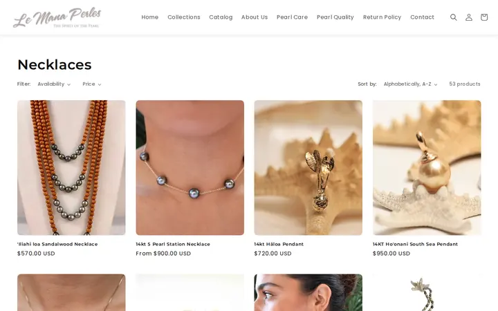 /collections/necklaces — Le Mana Perles