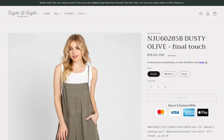 NJU60285B DUSTY OLIVE - final touch – Sugar Sugar Hawaii