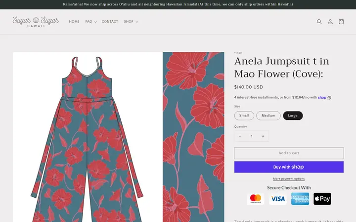 Anela Jumpsuit t in Mao Flower (Cove): – Sugar Sugar Hawaii