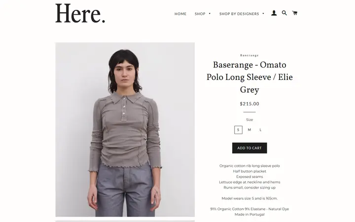 Baserange - Omato Polo Long Sleeve / Elie Grey – Here.