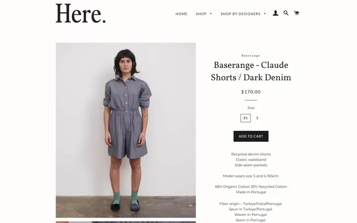 Baserange - Claude Shorts / Dark Denim – Here.