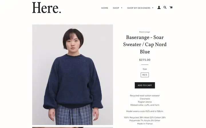 Baserange - Soar Sweater / Cap Nord Blue – Here.
