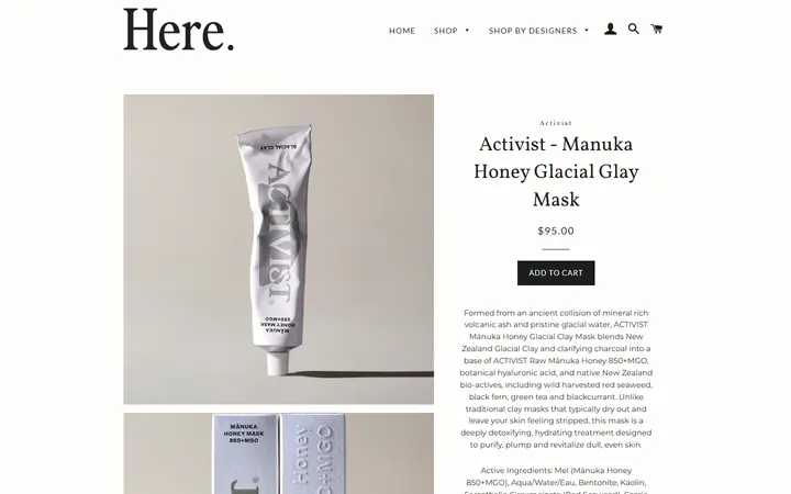 Activist - Manuka Honey Glacial Glay Mask – Here.