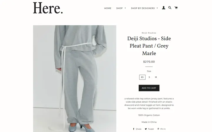 Deiji Studios - Side Pleat Pant / Grey Marle – Here.