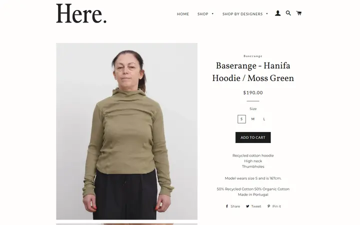 Baserange - Hanifa Hoodie / Moss Green – Here.