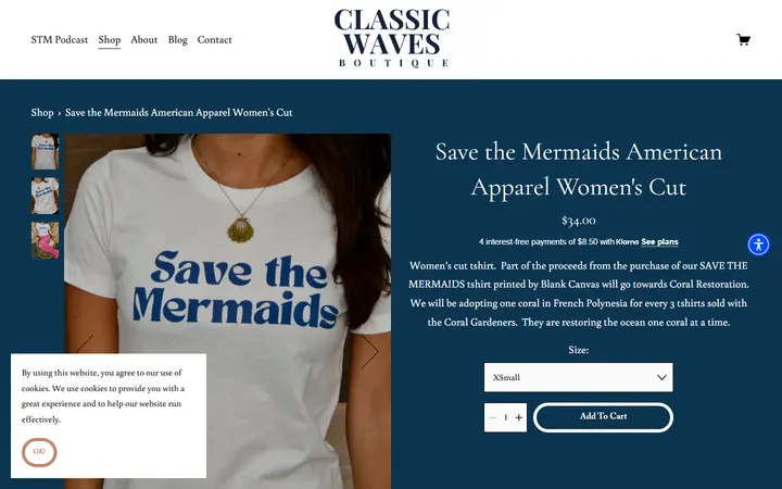Save the Mermaids American Apparel Women's Cut — CLASSIC WAVES