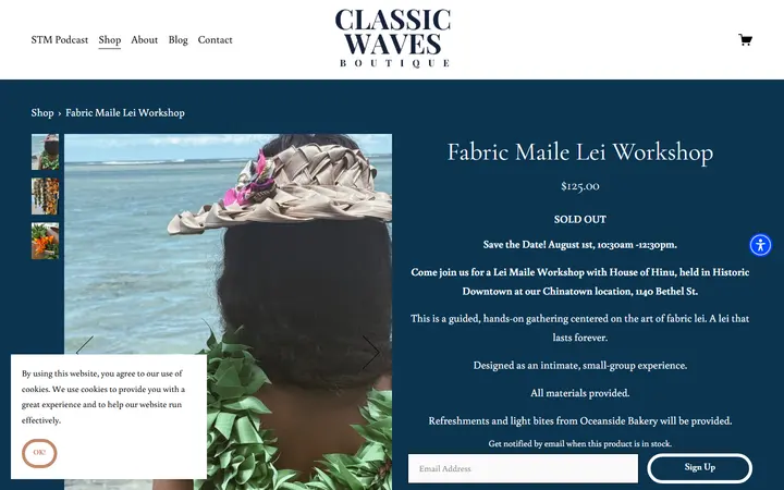 Fabric Maile Lei Workshop — CLASSIC WAVES