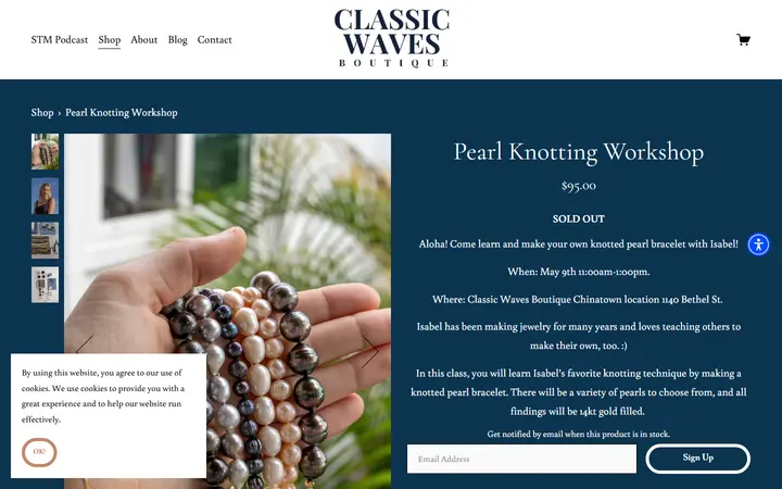 Pearl Knotting Workshop — CLASSIC WAVES