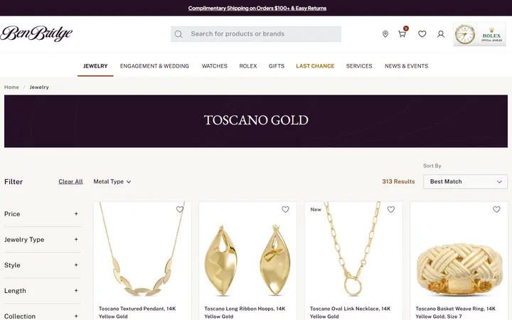 Toscano Gold | Ben Bridge Jeweler