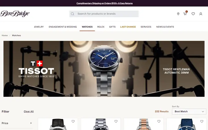 Shop All Tissot Watches | Ben Bridge Jeweler