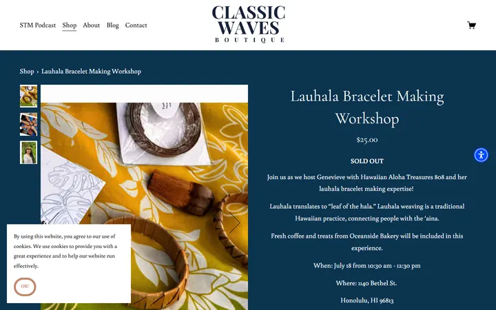 Lauhala Bracelet Making Workshop — CLASSIC WAVES