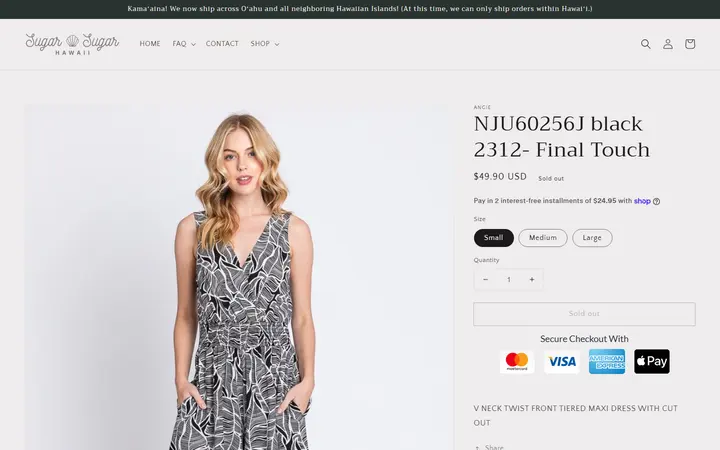 NJU60256J black 2312- Final Touch – Sugar Sugar Hawaii