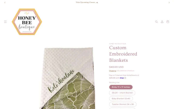Custom Embroidered Blankets – Honey Bee Boutique