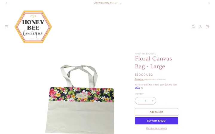 Floral Canvas Bag - Large – Honey Bee Boutique