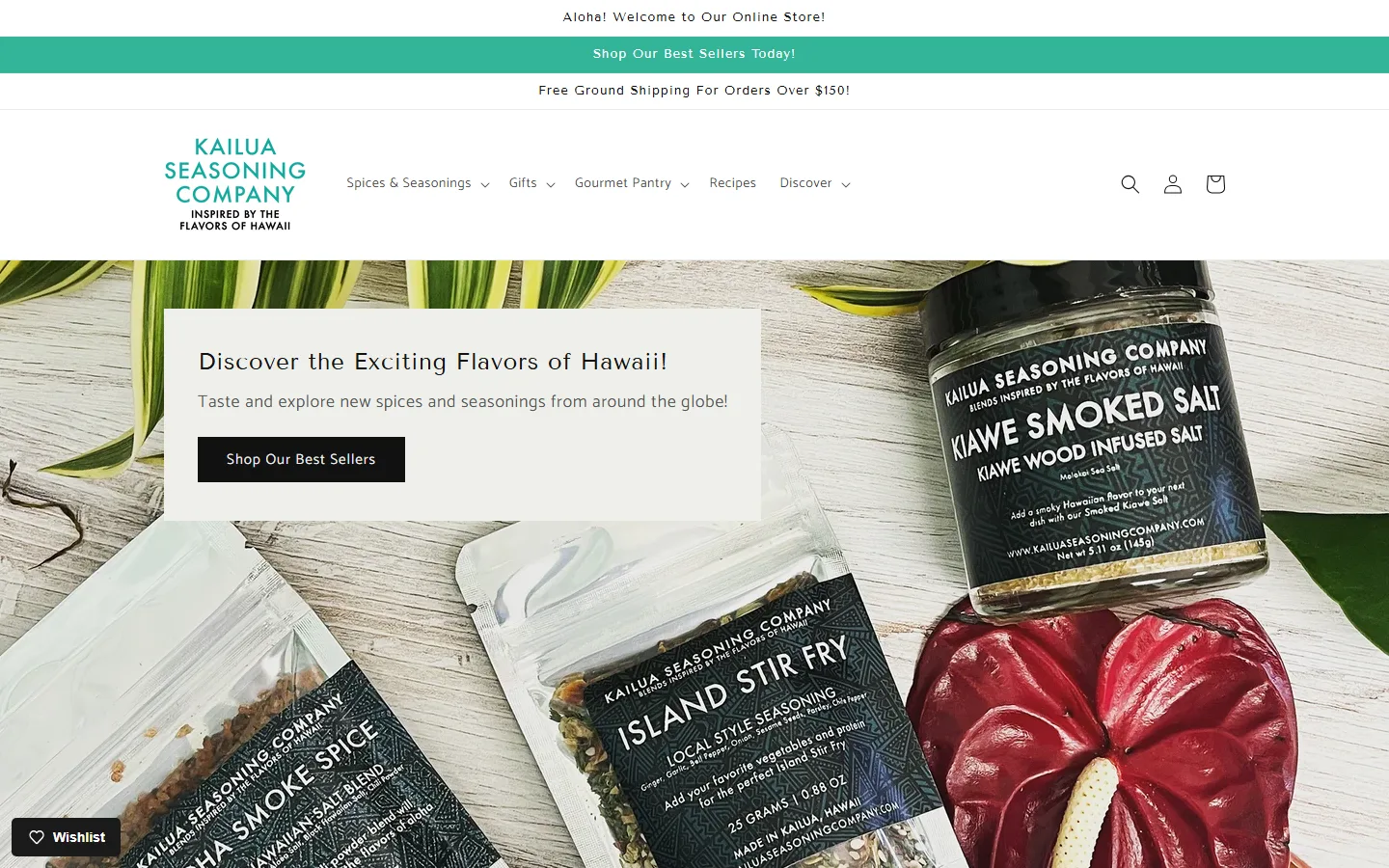 Captured website of Kailua Seasoning Company