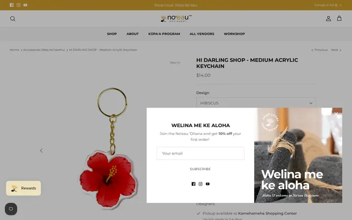 /collections/accessories-new/products/hi-darling-shop-medium-acrylic-keychain — Noʻeau Designers - Ka Makana Aliʻi