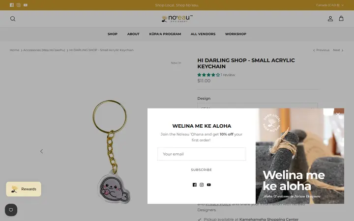 /collections/accessories-new/products/hi-darling-shop-small-acrylic-keychain — Noʻeau Designers - Ka Makana Aliʻi