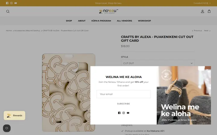 /collections/accessories-new/products/crafts-by-alexa-puakenikeni-cut-out-gift-card — Noʻeau Designers - Ka Makana Aliʻi