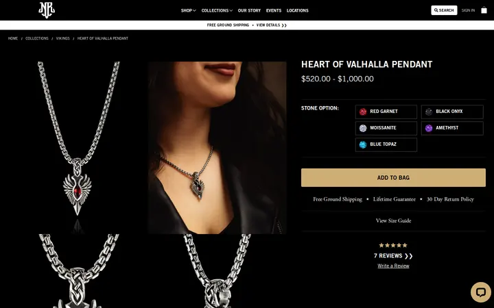 /shop/pendants/heart-of-valhalla-pendant — NightRider Jewelry