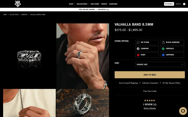 /shop/rings/valhalla-band-8-5mm — NightRider Jewelry