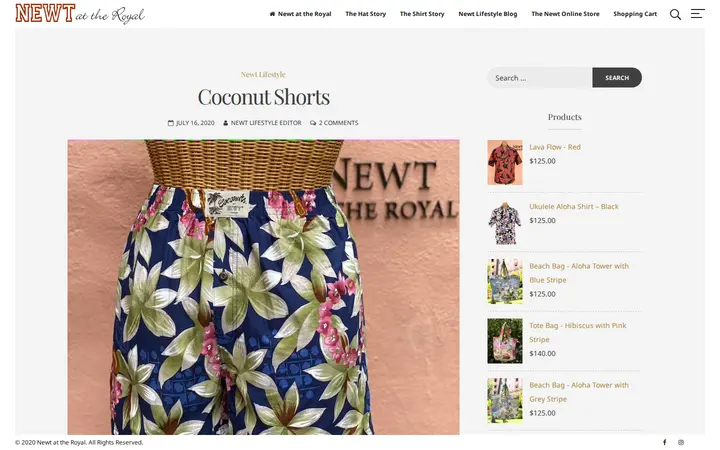 /coconut-shorts — Newt At the Royal