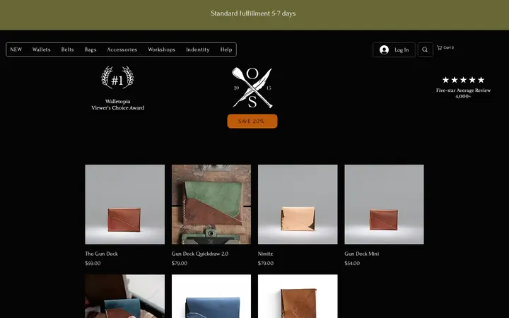 /horizontal-wallets — Open Sea Leather Co. (Now Hook and Hide on the corner)