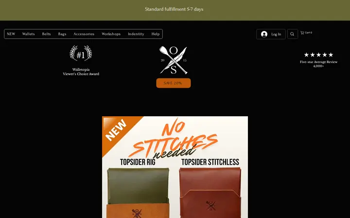 Website of Open Sea Leather Co. (Now Hook and Hide on the corner)